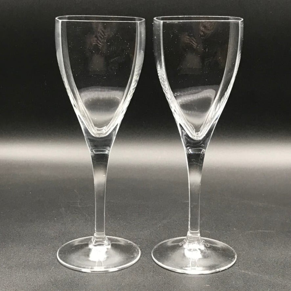 Mikasa Panache Platinum Crystal Set of 2 Wine Glass Goblets 9" Made in France
